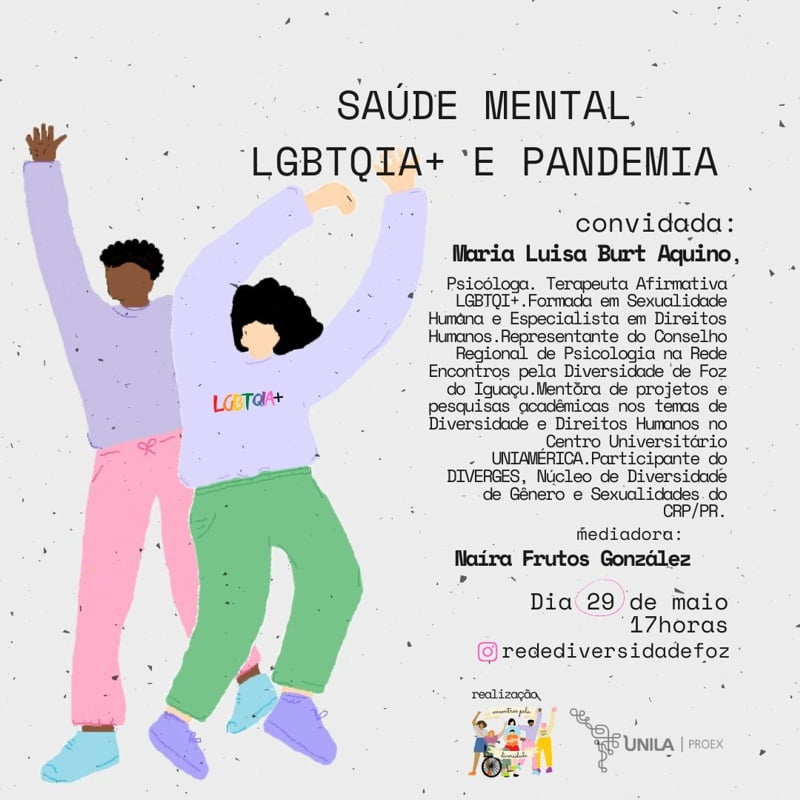 Unila promove live sobre “Saúde mental LGBTQIA+ e pandemia”