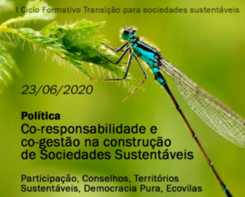 I Ciclo Formativo Transição para Sociedades Sustentáveis segue na terça (23), online, com o tema da co-gestão e da corresponsabilidade política