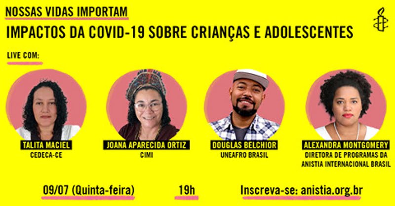 Dia 9, live discute o Impacto da COVID-19 sobre crianças e adolescentes