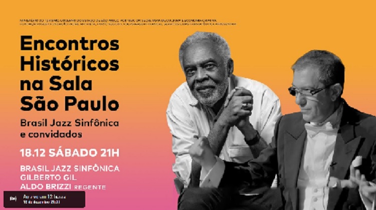 Concerto da Brasil Jazz Sinfônica com Gilberto Gil & Aldo Brizzi, sábado (18), será ao vivo e online