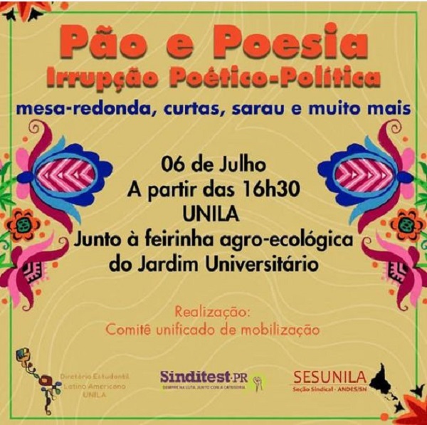 Pão e poesia na Feirinha da Unila. Quarta, 06