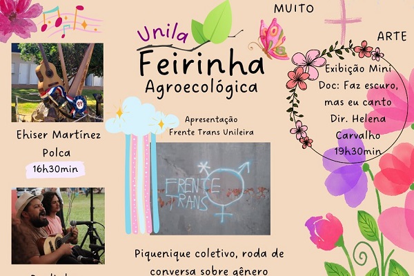 Nesta quarta (21), tem música no anúncio da primavera na Feirinha agroecológica