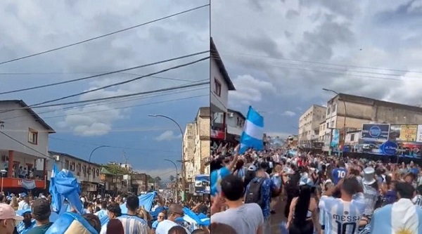 Assista aos vídeos da festa da torcida argentina em Puerto Iguazú