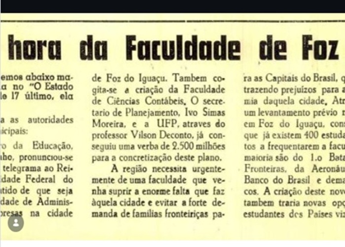 Está no Museu. Os primórdios do ensino superior em Foz do Iguaçu